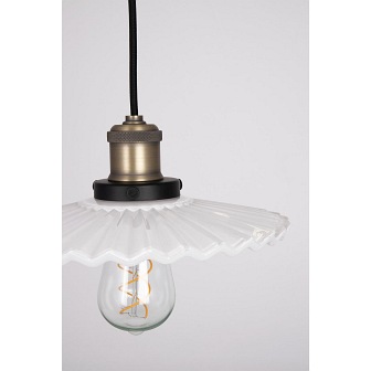 Szklana loftowa lampa stożek Cobbler biała 25cm